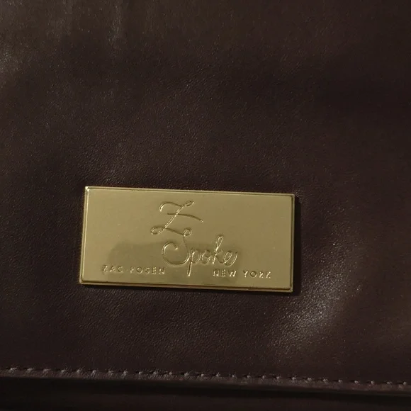 Zac Posen Z Spoke Leather Shirley Convertible Crossbody In Plum And Gold